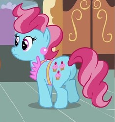 Size: 388x412 | Tagged: safe, screencap, cup cake, earth pony, pony, g4, lesson zero, butt, cropped, female, mare, plot