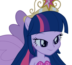 Size: 3384x3036 | Tagged: safe, artist:wolfie-blitz, twilight sparkle, equestria girls, g4, bedroom eyes, big crown thingy, female, high res, jewelry, ponied up, regalia, simple background, solo, transparent background, twilight sparkle (alicorn), vector