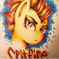 Size: 640x641 | Tagged: safe, artist:electricelements, spitfire, g4, female, solo, traditional art