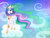 Size: 1024x768 | Tagged: safe, artist:gingersai, princess celestia, alicorn, pony, g4, cloud, female, mare, raised hoof, solo