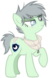 Size: 1200x1770 | Tagged: safe, alternate version, artist:frostedcats, oc, oc only, oc:night guard, dog tags, handkerchief, scar, solo