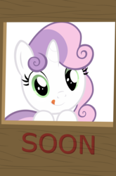 Size: 3000x4536 | Tagged: safe, artist:sollace, derpibooru exclusive, sweetie belle, pony, g4, cute, female, show accurate, simple background, solo, soon, tongue out, transparent background, vector