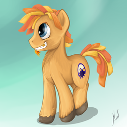 Size: 1024x1024 | Tagged: safe, artist:sea-maas, oc, oc only, oc:sea-maas, earth pony, pony, gradient background, male, smiling, solo, stallion