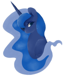 Size: 1024x1231 | Tagged: safe, artist:xeella, princess luna, g4, bust, colored pupils, female, simple background, solo