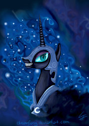 Size: 1024x1448 | Tagged: safe, artist:dreamfang, nightmare moon, alicorn, pony, g4, female, mare, solo