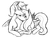 Size: 800x600 | Tagged: safe, artist:monnarcha, oc, oc only, pegasus, pony, unicorn, female, male, monochrome, prone, shipping, straight