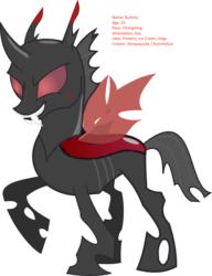 Size: 783x1020 | Tagged: safe, oc, oc only, oc:rummy, changeling, 1000 hours in ms paint, ms paint, recolor, red changeling, reference, solo