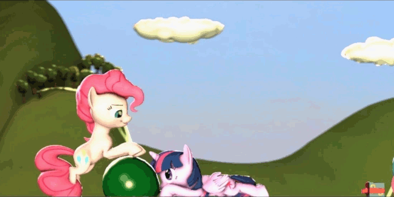 1197884 - safe, artist:mmmpieanimations, pinkie pie, twilight sparkle,  alicorn, pony, 3d, animated, cropped, doors 2, female, frown, grin,  inflation, loop, open mouth, smiling, smirk, source filmmaker, twilight  sparkle (alicorn), wat, wide eyes ...