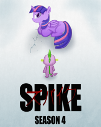 Size: 3000x3772 | Tagged: safe, artist:chiptunebrony, spike, twilight sparkle, alicorn, pony, g4, airplanicorn, akira, crack, crossover, high res, japanese, katakana, parody, sitting, text, twilight airlines, twilight sparkle (alicorn), walking