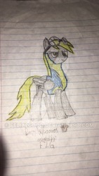 Size: 400x710 | Tagged: safe, artist:felix2good, derpy hooves, pegasus, pony, g4, female, lined paper, mare, sketch, solo, traditional art, wonderbolt trainee uniform, wonderbolts