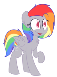 Size: 553x741 | Tagged: safe, artist:mr-degration, oc, oc only, oc:rainbow ballon, open mouth, raised hoof, simple background, solo, transparent background