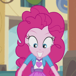 Size: 506x506 | Tagged: safe, screencap, pinkie pie, equestria girls, g4, my little pony equestria girls: rainbow rocks, pinkie on the one, animated, clothes, context is for the weak, cropped, drumming, female, out of context, shirt, skirt, smiling, solo, teenager, vest