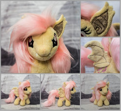 Size: 1200x1104 | Tagged: safe, artist:valmiiki, fluttershy, bat pony, pony, g4, flutterbat, irl, photo, picture, plushie, race swap, toy