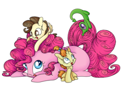 Size: 11516x7680 | Tagged: safe, artist:cutepencilcase, gummy, pinkie pie, pound cake, pumpkin cake, g4, absurd resolution, cake twins, cute, diapinkes, missing cutie mark, simple background, transparent background