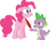 Size: 3577x2859 | Tagged: safe, artist:porygon2z, pinkie pie, spike, dragon, earth pony, pony, g4, feather, female, floppy ears, high res, male, mare, out of character, puffy cheeks, simple background, stifling laughter, sweat, tickle torture, tickling, transparent background, trying too hard, vector