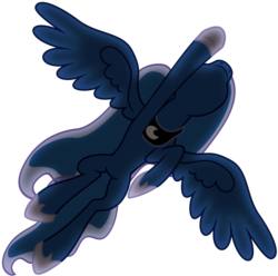 Size: 6043x5990 | Tagged: safe, artist:j5a4, princess luna, alicorn, pony, comic:surprise, g4, absurd resolution, female, flying, from below, perspective, simple background, solo, transparent background, vector