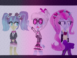 Size: 800x600 | Tagged: safe, artist:darknessnight190, photo finish, pixel pizazz, violet blurr, equestria girls, g4, the snapshots