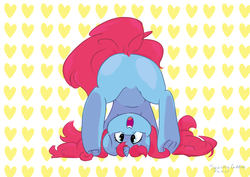 Size: 3507x2480 | Tagged: safe, artist:squishycuddle, oc, oc only, pony, butt, cute, face down ass up, funny, high res, mooning, open mouth, plot, silly, silly pony, simple background, solo, upside down