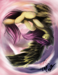 Size: 2550x3300 | Tagged: safe, artist:princess-skye, fluttershy, g4, ear fluff, eyes closed, female, flying, high res, solo