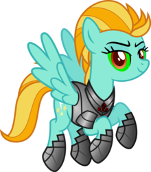 Size: 4832x5497 | Tagged: safe, artist:osipush, lightning dust, g4, absurd resolution, alternate universe, armor, corrupted, female, glowing eyes, heroes of might and magic, ponies of flight and magic, simple background, solo, transparent background, vector