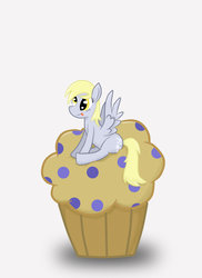 Size: 1024x1408 | Tagged: safe, artist:aerodoggy, derpy hooves, pegasus, pony, g4, female, food, mare, muffin, solo, tongue out