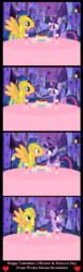 Size: 1208x3940 | Tagged: safe, artist:wesleyabram, flash sentry, twilight sparkle, alicorn, pony, g4, candle, comic, duo, female, food, lady and the tramp, male, pasta, ship:flashlight, shipping, spaghetti, spaghetti scene, straight, twilight sparkle (alicorn)