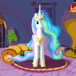 Size: 8761x8761 | Tagged: safe, artist:eriada, princess celestia, g4, absurd resolution, female, pillow, solo