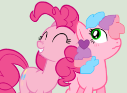 Size: 954x704 | Tagged: safe, pinkie pie, oc, oc:candy hearts, g4, blushing, canon x oc, shipping