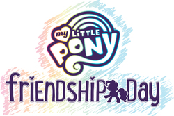 Size: 2491x1662 | Tagged: safe, pinkie pie, earth pony, pony, g4, official, female, friendship day, heart, my little pony logo, rainbow, silhouette, simple background, solo, white background