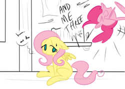 Size: 2480x1771 | Tagged: safe, artist:theponybox696, color edit, edit, fluttershy, pinkie pie, pony, comic:the cutie pee, g4, the cutie map, colored, covering crotch, desperation, need to pee, omorashi, potty time