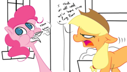 Size: 2480x1417 | Tagged: safe, artist:theponybox696, color edit, edit, applejack, pinkie pie, pony, comic:the cutie pee, g4, the cutie map, colored, desperation, need to pee, omorashi, potty time