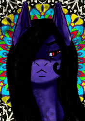 Size: 1039x1476 | Tagged: safe, artist:brainiac, oc, oc only, oc:brainiac, portrait, solo, stained glass