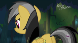 Size: 1100x618 | Tagged: safe, screencap, daring do, pony, daring don't, g4, my little pony: friendship is magic, butt, female, hub logo, mare, plot