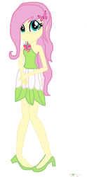 Size: 333x674 | Tagged: safe, artist:starshine9, fluttershy, equestria girls, g4, alternate clothes, alternate hairstyle, clothes, dress, female, popstar, solo