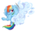 Size: 1206x1072 | Tagged: safe, artist:bloodorangepancakes, rainbow dash, g4, cloud, cloud busting, female, punch, solo