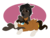 Size: 1241x950 | Tagged: safe, artist:silkensaddle, oc, oc only, oc:aberratia, oc:trig silver, coat markings, holding, pet, petting, socks (coat markings)