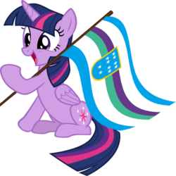 Size: 500x500 | Tagged: safe, artist:cyanlightning, artist:muddyfudger, edit, twilight sparkle, alicorn, pony, g4, female, flag, solo, twilight sparkle (alicorn)