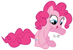 Size: 889x606 | Tagged: safe, artist:loaded--dice, pinkie pie, earth pony, pony, g4, .svg available, dice, female, looking down, mare, simple background, sitting, solo, svg, transparent background, vector