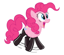 Size: 2920x2488 | Tagged: safe, artist:rattipack, pinkie pie, g4, clothes, cute, excited, female, high res, kinkie pie, latex socks, socks, solo, stockings