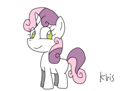 Size: 1118x817 | Tagged: safe, artist:krisscribbles, sweetie belle, g4, female, simple background, solo, white background