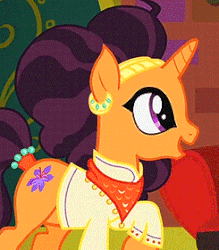 Size: 245x280 | Tagged: safe, screencap, saffron masala, pony, g4, spice up your life, animated, cropped, female, solo
