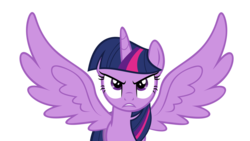 Size: 1280x720 | Tagged: safe, artist:tuppkam1, twilight sparkle, alicorn, pony, g4, twilight's kingdom, angry, female, mare, simple background, solo, spread wings, transparent background, twilight sparkle (alicorn), vector, wings