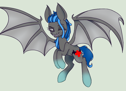 Size: 628x453 | Tagged: safe, artist:altimos0023, oc, oc only, oc:night nurse, bat pony, pony, dreadlocks, freckles, one eye closed, solo, wink