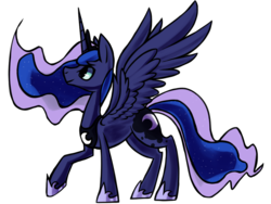 Size: 1024x768 | Tagged: safe, artist:ringatiz, princess luna, g4, female, simple background, solo, spread wings, transparent background