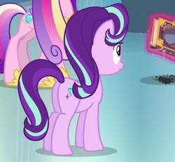 Size: 426x394 | Tagged: safe, screencap, princess cadance, starlight glimmer, pony, g4, the crystalling, butt, cropped, female, glimmer glutes, mare, plot