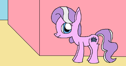 Size: 1209x636 | Tagged: safe, artist:predabug, diamond tiara, earth pony, pony, g4, female, filly, foal, solo