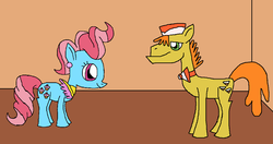 Size: 1208x637 | Tagged: safe, artist:predabug, carrot cake, cup cake, earth pony, pony, g4, duo, female, male, mare, stallion