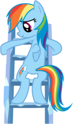 Size: 5223x8819 | Tagged: safe, artist:flutterguy317, rainbow dash, pony, g4, the crystal empire, .svg available, absurd resolution, female, ladder, simple background, solo, transparent background, vector