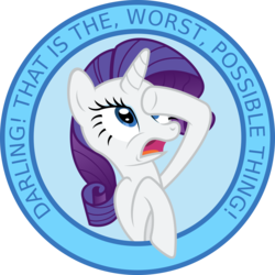 Size: 8000x8000 | Tagged: safe, artist:daringdashie, rarity, pony, unicorn, g4, absurd resolution, darling, female, horn, mare, marshmelodrama, seal of approval, seal of disapproval, solo, the worst possible thing