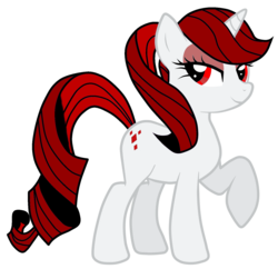 Size: 1600x1549 | Tagged: safe, edit, oc, oc only, oc:red glamour, eyeshadow, makeup, new cutie mark, ponytail, recolor, solo